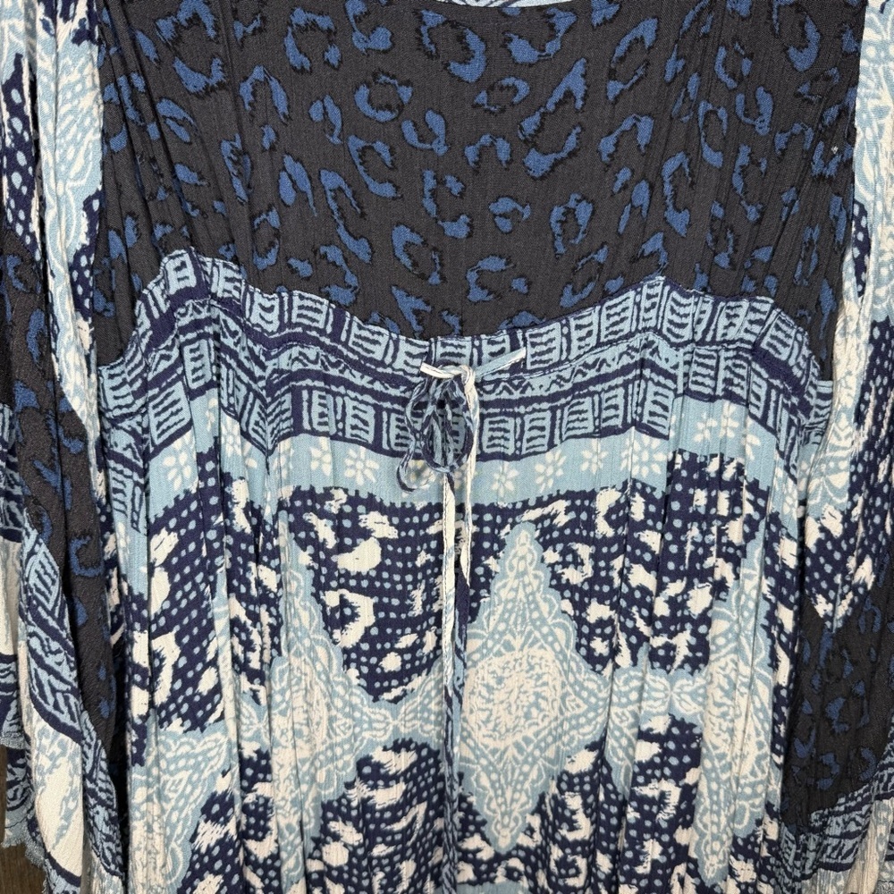 Free People Heart of Gold Dress in Blue Paisley Combo size XS - Picture 5 of 15